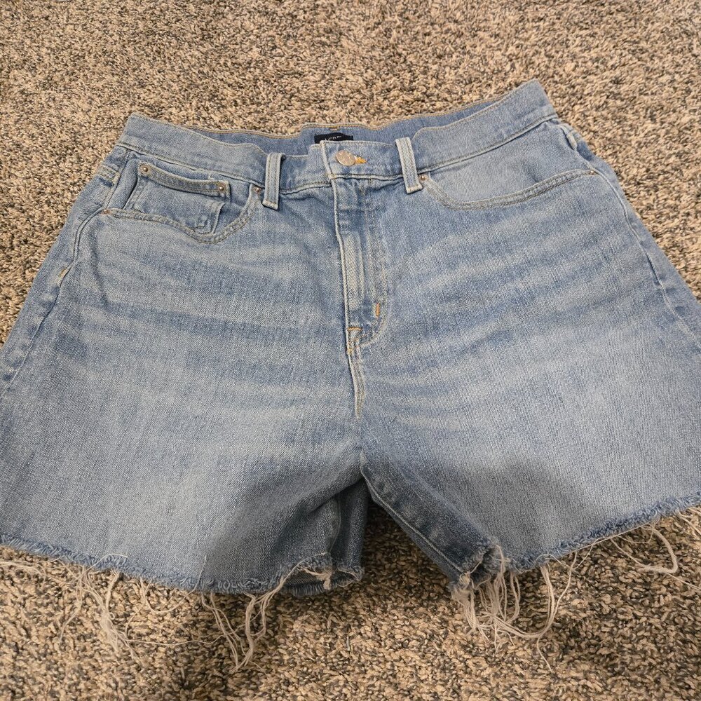 J Crew High Rise Midlength Jean Shorts Harbor Wash 29